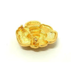 Christian Dior Gold Metal Rhinestone Flower Motif — view 3