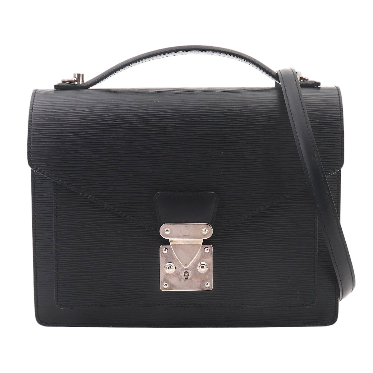 Louis Vuitton Epi Monceau 2-Way Bag Leather Noir Black