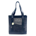 Gucci Mesh Leather Nylon Black Tote Silver