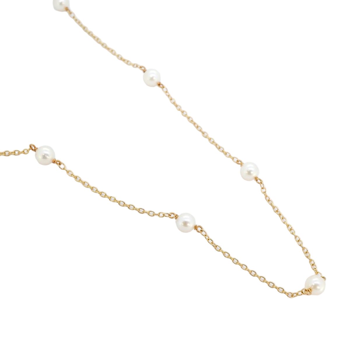 Tiffany & Co Necklace by the Yard 18k Yellow Gold Pearl — view 2