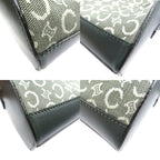 Celine C Macadam Pattern Canvas Leather Gold Hardware Olive Green Shoulder Bag — view 8