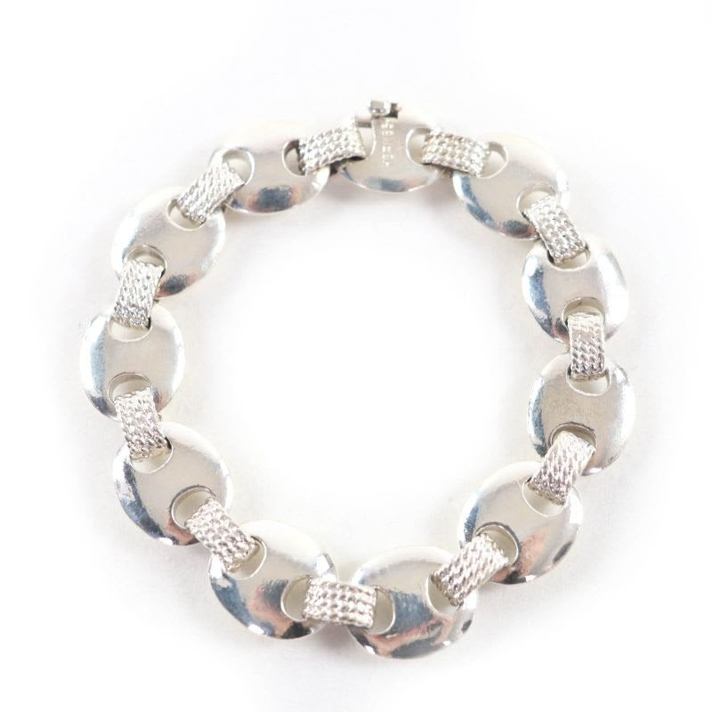 Hermes Vintage Schrois 925 Bangle Accessory Bracelet Silver Weight 51.1