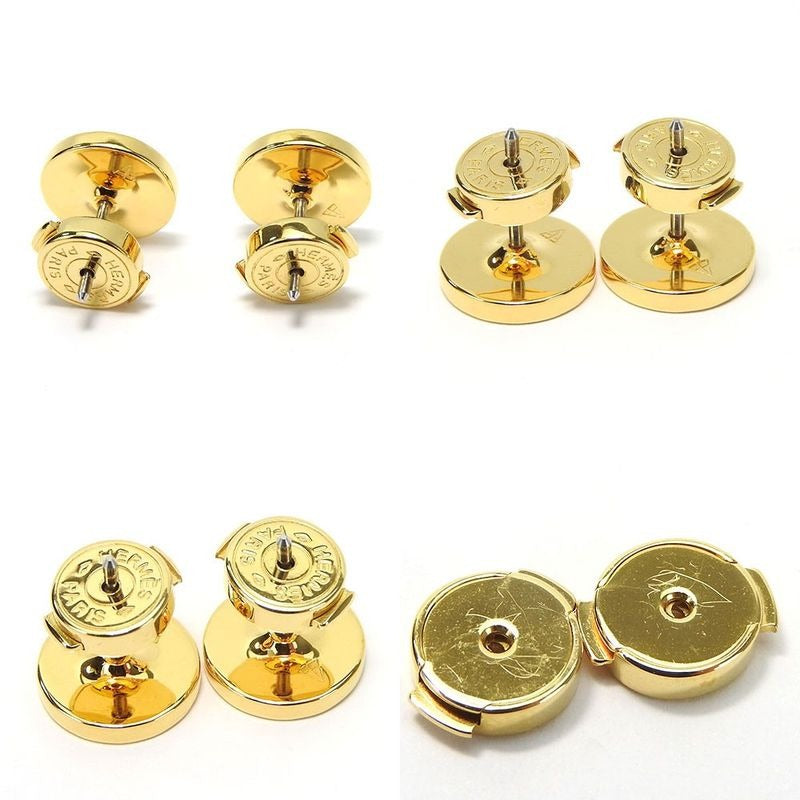 Hermes Stud Earrings Chaine D'ancre White Gold Plated GP 4.7 g Accessory — view 2