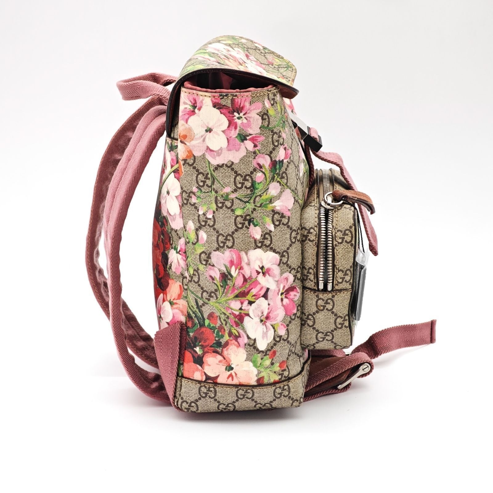 Gucci Backpack Diaper Bag Floral Pattern Cherry Blossom Beige Pink Multicolor — view 5