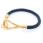 Hermes Jumbo Bracelet Leather Black Gold
