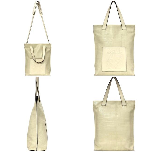 Loewe 2-Way Bag Shopper Ivory White Linen — view 3