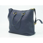 Prada Leather 2-Way Shoulder Bag Tote Navy — view 2