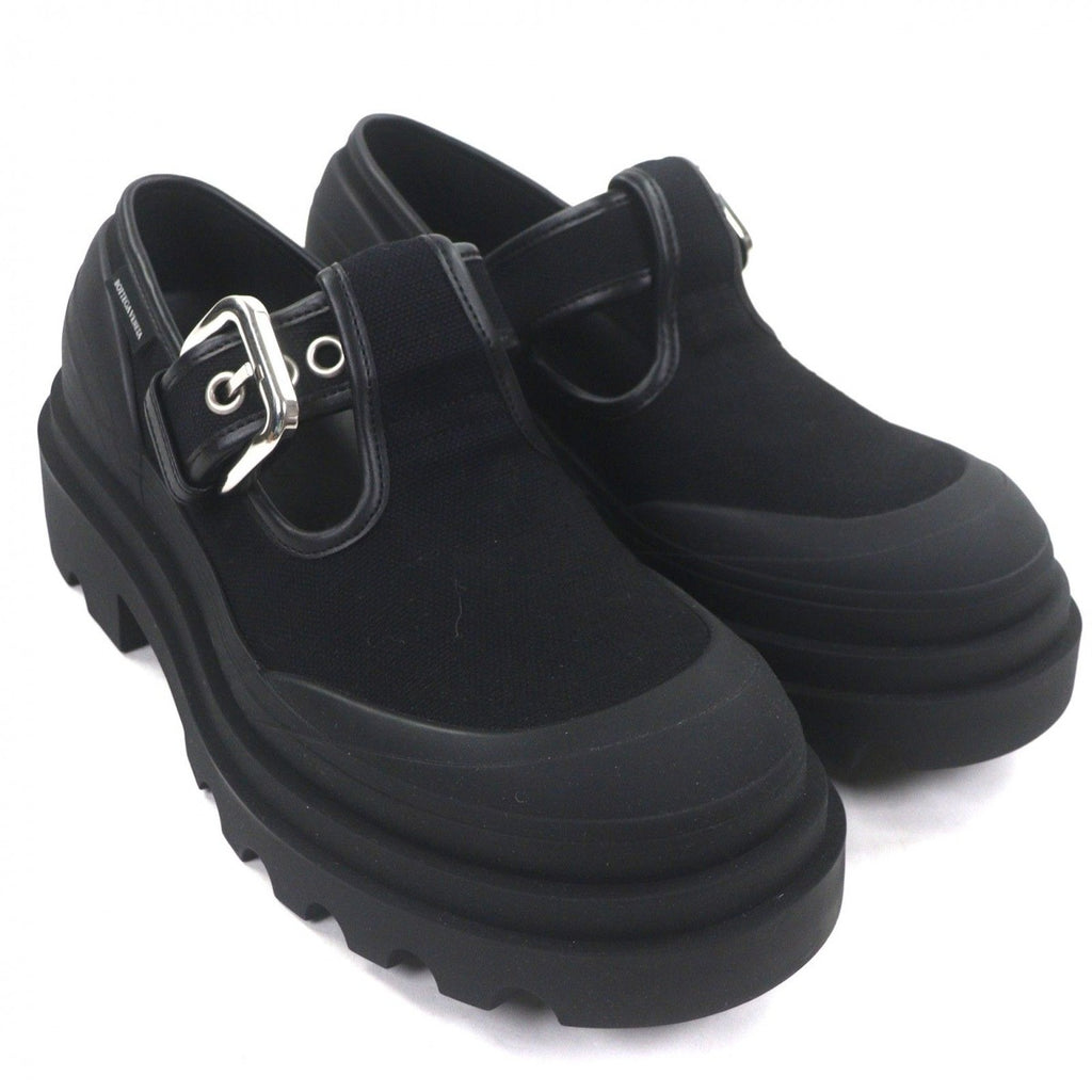 Bottega Veneta Trek Meri Jane Canvas Leather Shoes Loafers Black 42 — view 3