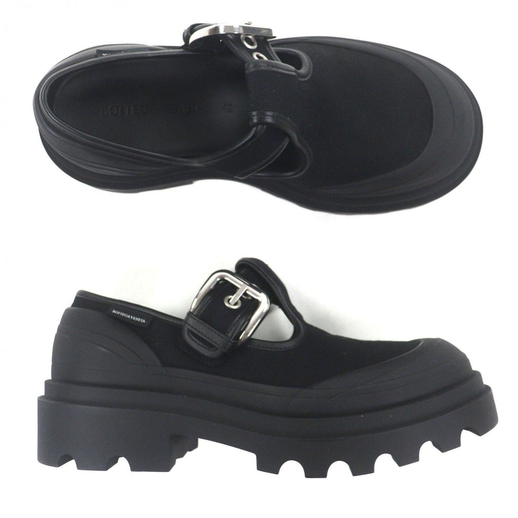 Bottega Veneta Trek Meri Jane Canvas Leather Shoes Loafers Black 42 — view 6