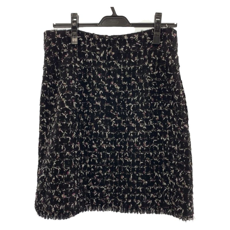 Chanel Tweed Coco Mark Size 38 Black Pink Hardware Wool — view 2