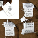 Hermes Knit Hat Beanie Brown Pink M Size Cashmere Cap — view 8