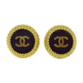 Chanel CC Logo Round Earrings
