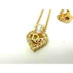 Christian Dior Necklace Logo Rhinestone Gold Metal — view 2