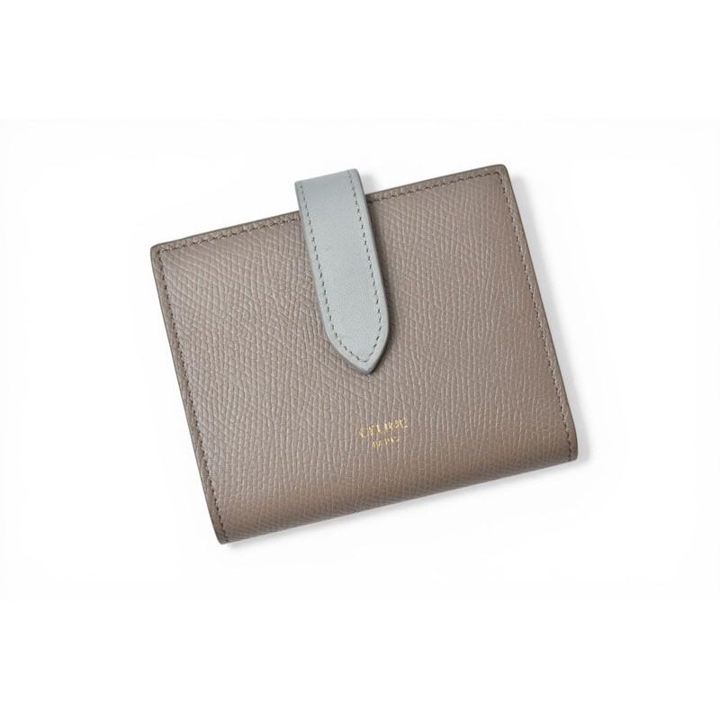 Celine Wallet Bifold Mini Strap Bicolor Gray Blue — view 2