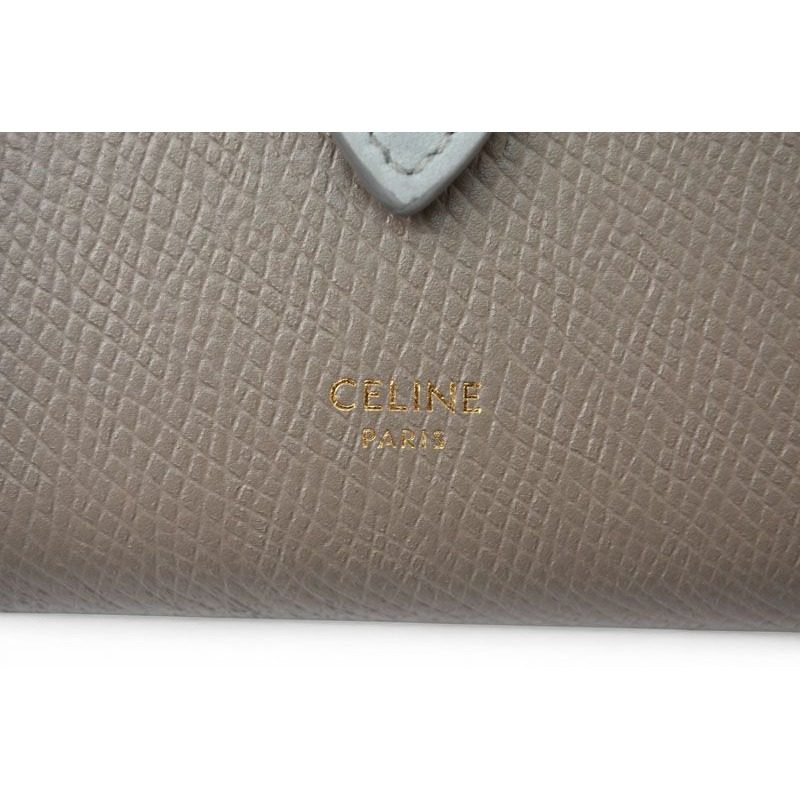 Celine Wallet Bifold Mini Strap Bicolor Gray Blue — view 4