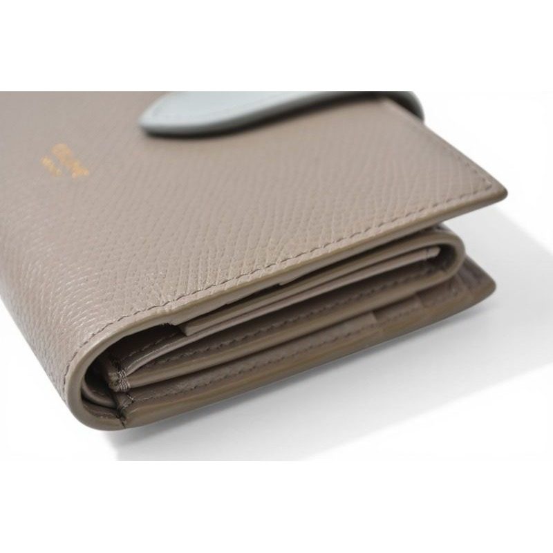 Celine Wallet Bifold Mini Strap Bicolor Gray Blue — view 5