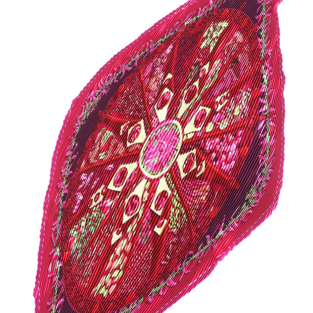 Hermes Pleated Carre Auxpays Des Epices in the Land of Spice Silk Magenta Scarf — view 4