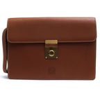 Loewe Bag Second Clutch Men Leather Brown Shredded