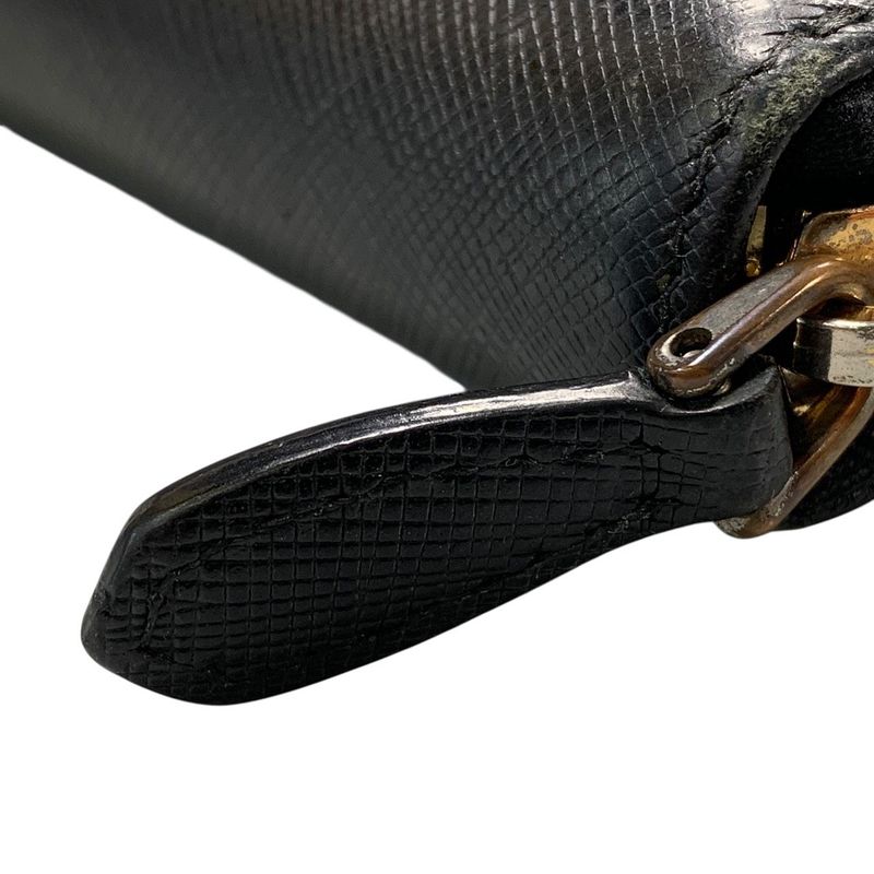 Prada Saffiano Metal Round Zipper Long Wallet 1 Ml506 Black 3347 — view 5