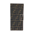 Fendi Zucca Dark Brown Silver Canvas Leather Wallet