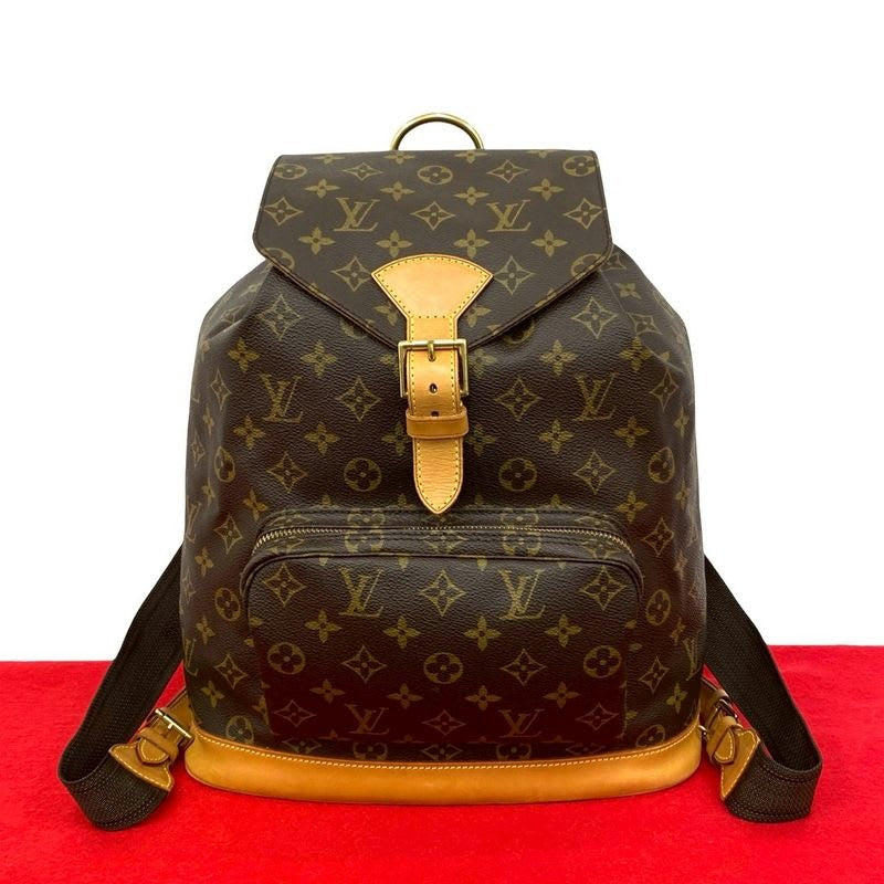 Louis Vuitton Vintage Montsouris Monogram Leather Drawstring Rucksack Sac — view 2