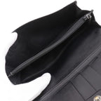Gucci GG Striped Leather Black Long Wallet — view 7