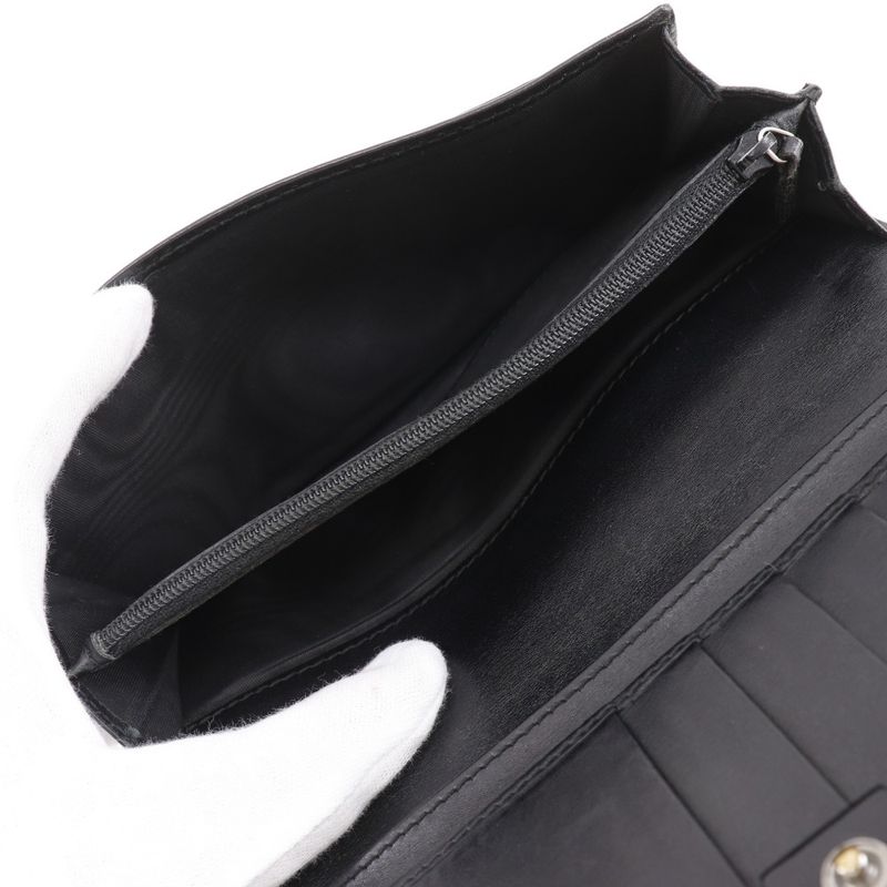 Gucci GG Striped Leather Black Long Wallet — view 7