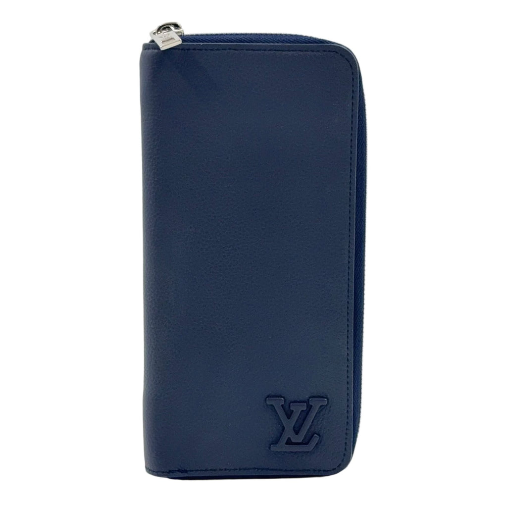 Louis Vuitton LV Aerogram Leather Navy Wallet Silver