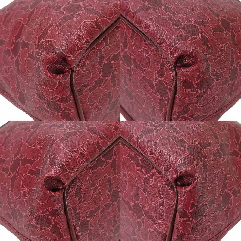Celine Handbag Leather Bordeaux Pink Horse-drawn Carriage For Everyday Use — view 3
