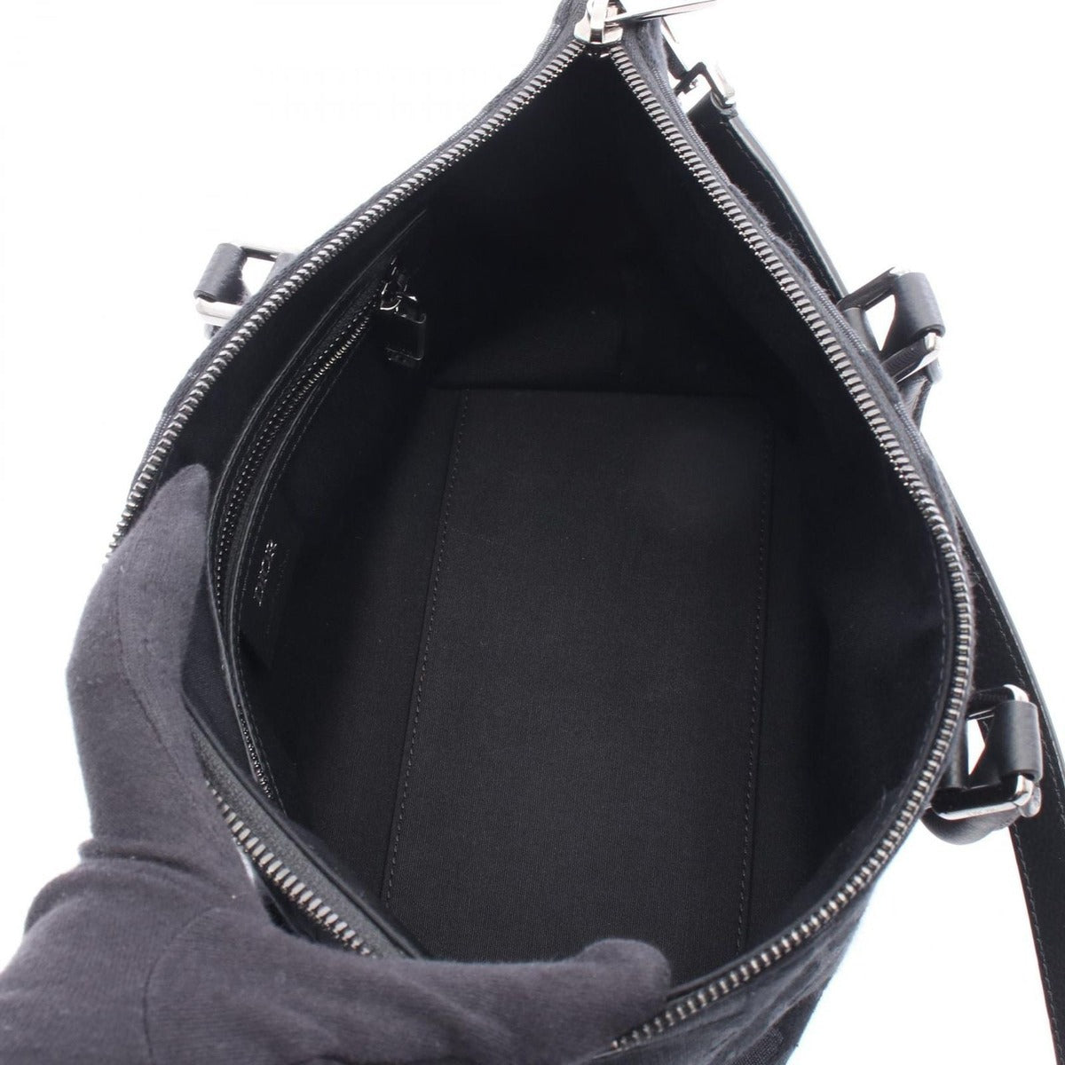 Dior Handbag Weekender 25 Maxi Oblique Black Canvas Leather — view 3