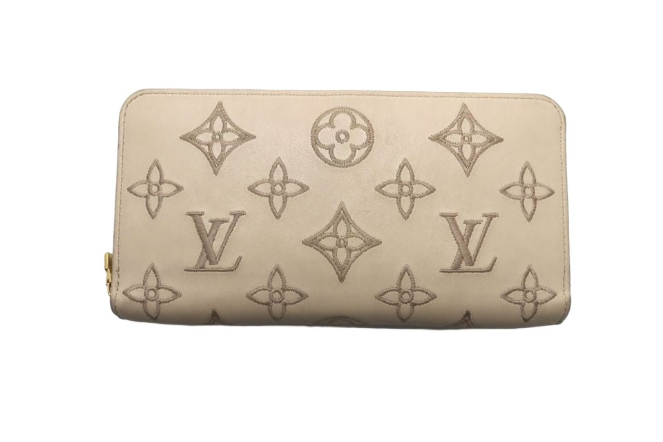 Louis Vuitton Monogram Broderie Zippy Wallet Leather