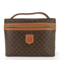 Celine Handbag Macadam Leather Brown Gold Hardware Vanity Bag Pouch