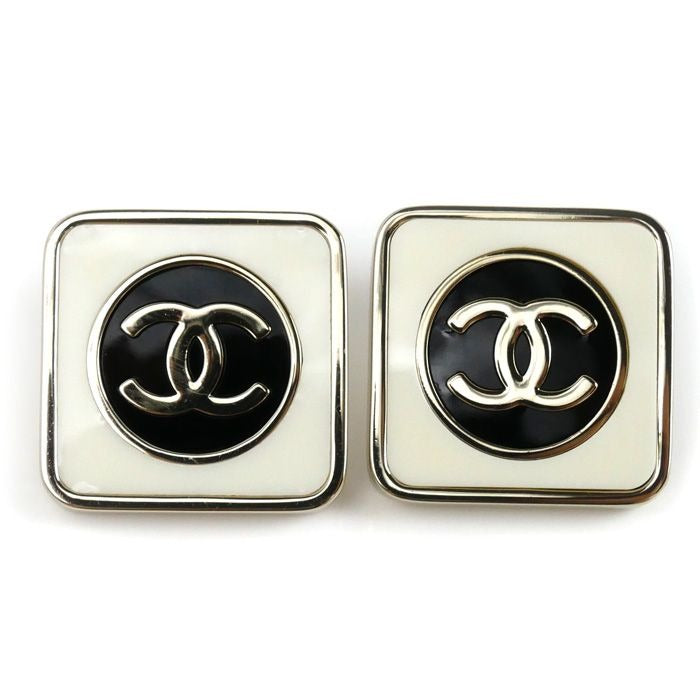 Chanel Metal Coco Mark Square Earrings Ab9777