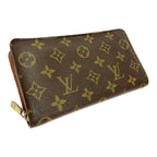 Louis Vuitton Monogram Porte Monnaie Zip Long Wallet Brown — view 3