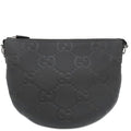 Gucci Shoulder Bag Jumbo GG Messenger Leather GG Leather Black Silver