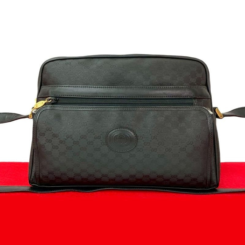 Gucci Vintage Micro GG Logo Leather Shoulder Bag