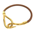 Hermes Jumbo Bracelet Single Brown Gold