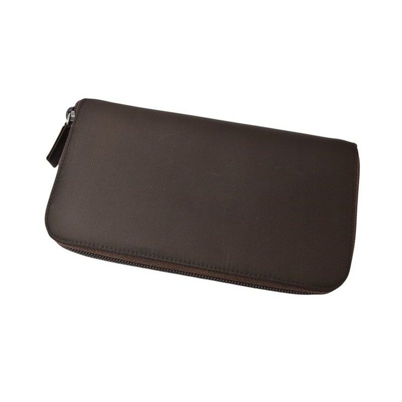 Prada Wallet Zip Around Tessuto Dark Brown — view 3