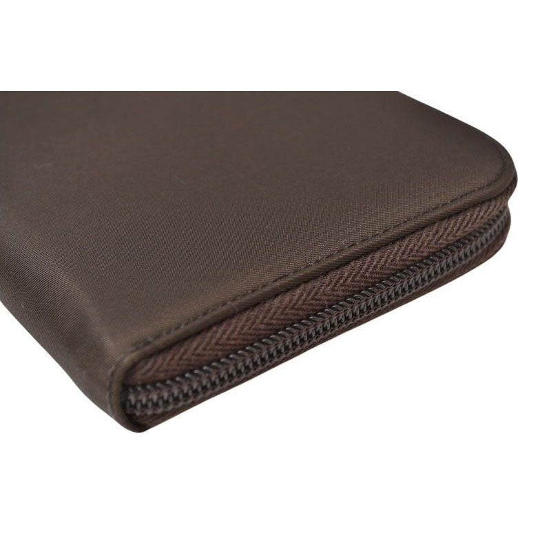 Prada Wallet Zip Around Tessuto Dark Brown — view 5