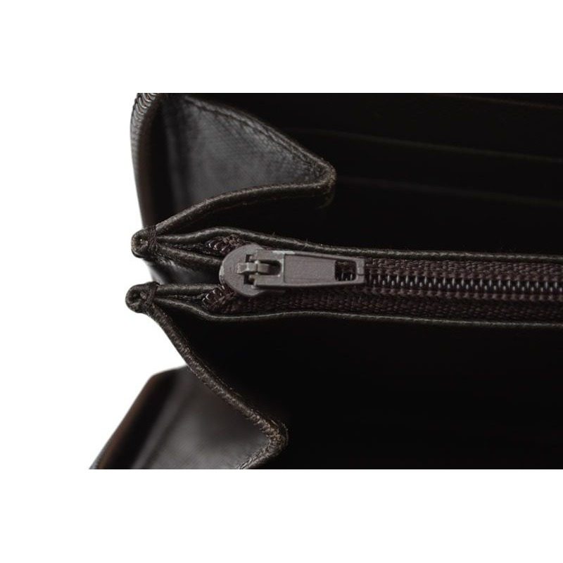Prada Wallet Zip Around Tessuto Dark Brown — view 8