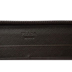 Prada Wallet Zip Around Tessuto Dark Brown — view 9