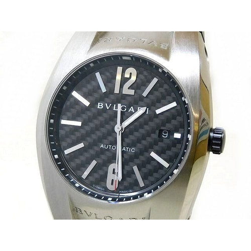 Bvlgari 2 Watch Ergon Date Stainless Steel Rubber Bracelet