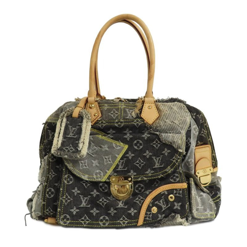 Louis Vuitton Bowery Monogram Denim Shoulder Tote Bag Gray