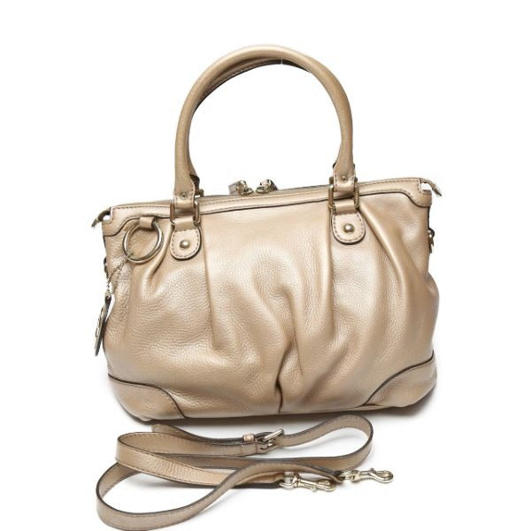 Gucci WG Leather 2-Way Bag With Shoulder Strap Crossbody Handbag