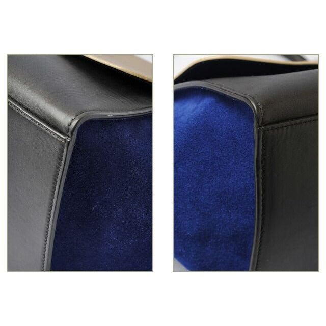 Celine Shoulder Bag Trapeze Sand Beige Blue Black 2-way — view 7