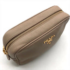 Prada Leather Pouch Gold Pink Beige Case — view 6