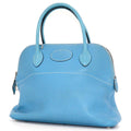 Hermes Bolide 31 Taurillon Clemence Blue Jean Handbag