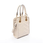 Gucci GG Marmont Off White Leather Minibag Vinega — view 2