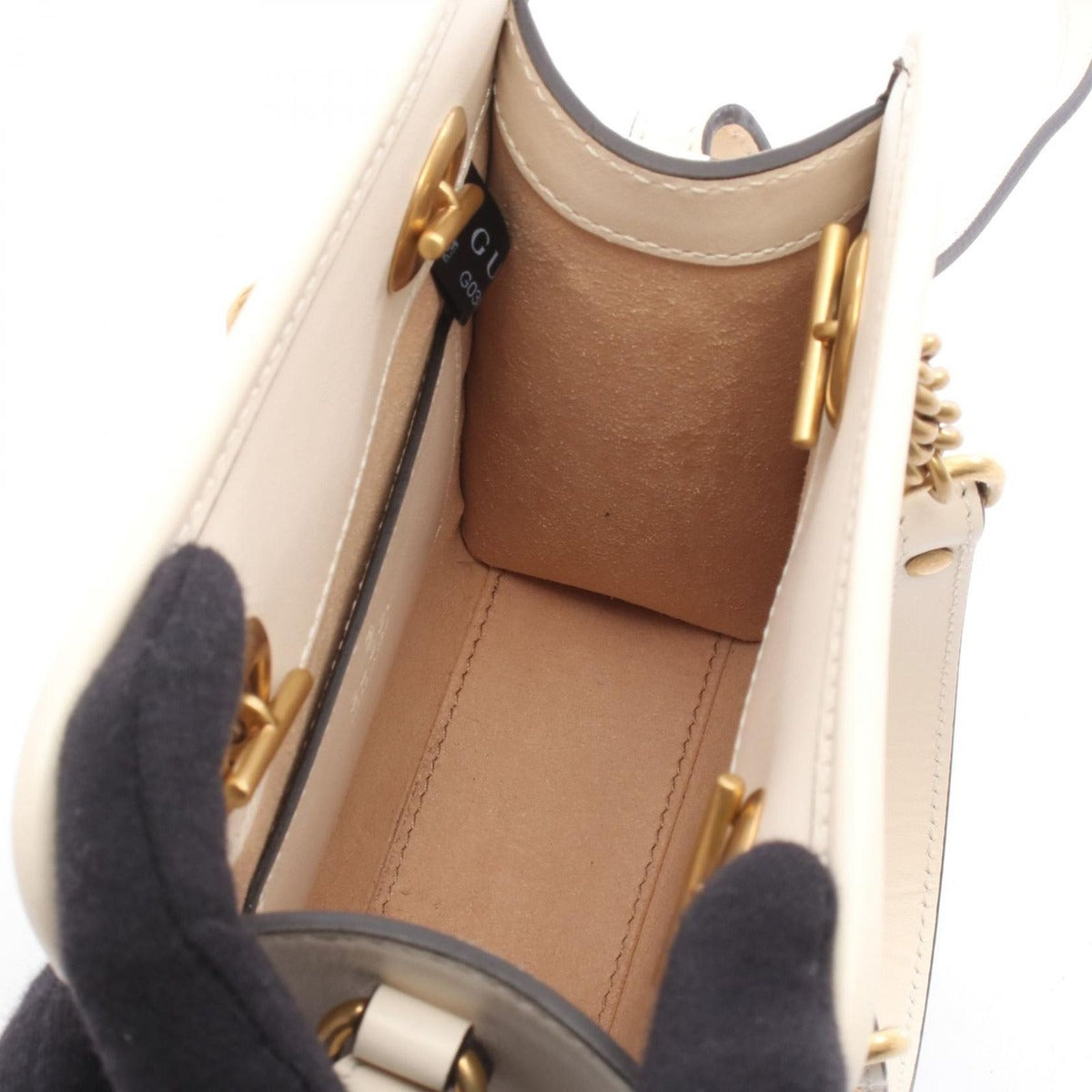 Gucci GG Marmont Off White Leather Minibag Vinega — view 3
