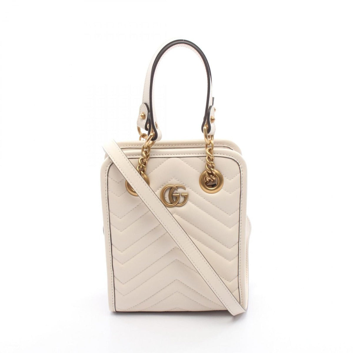 Gucci GG Marmont Off White Leather Minibag Vinega